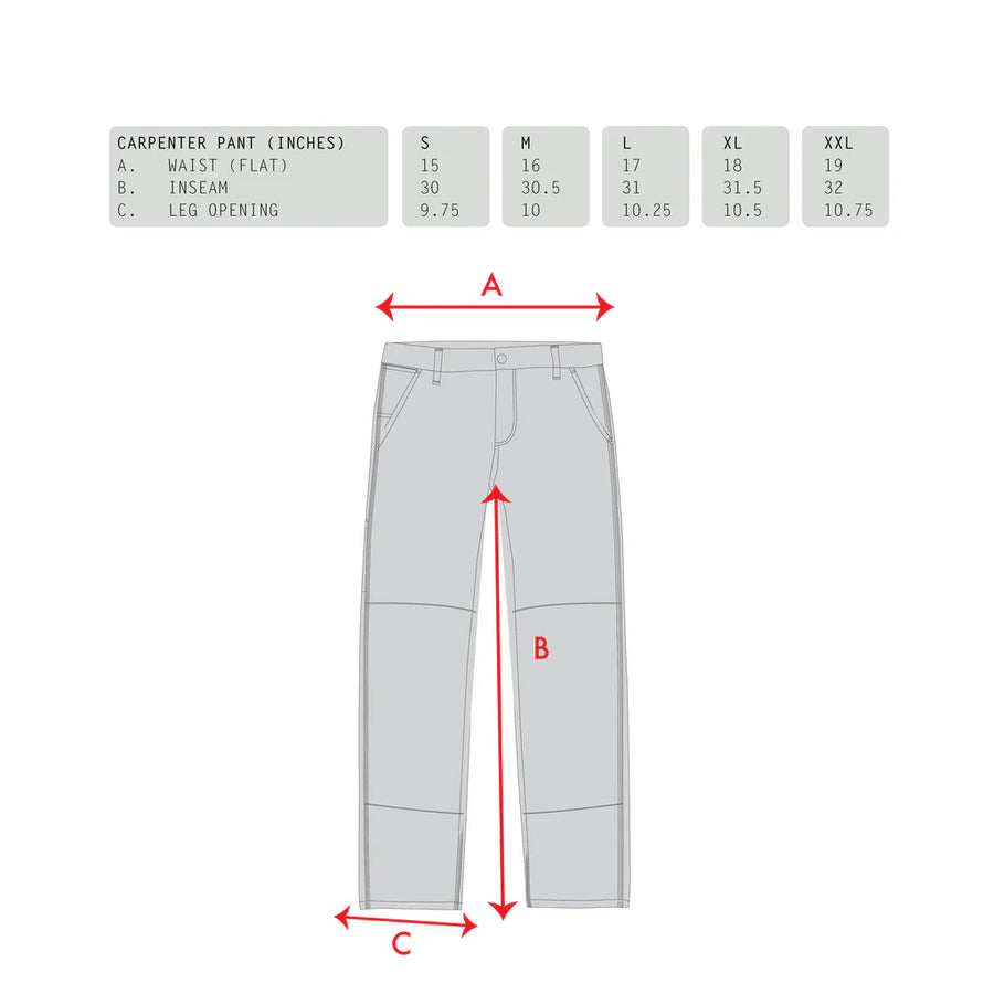 CARPENTER PANT (BLACK W/GOLD STITCHING)